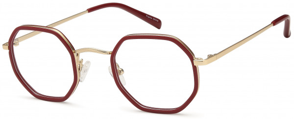 Di Caprio DC339 Eyeglasses, Burgundy Gold