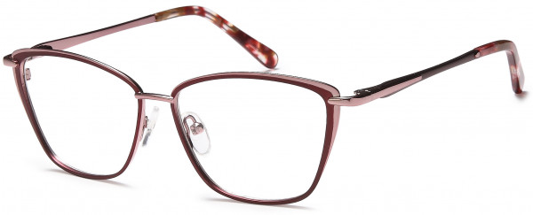 Di Caprio DC187 Eyeglasses, Burgundy Pink