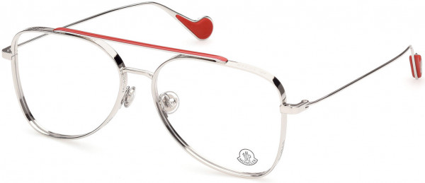 Moncler ML5083 Eyeglasses, 016 - Shiny Palladium