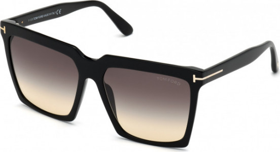 Tom Ford FT0764 SABRINA-02 Sunglasses, 01B - Shiny Black / Shiny Black