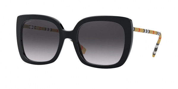 Burberry BE4323F CAROLL Sunglasses, 38538G CAROLL BLACK GREY GRADIENT (BLACK)