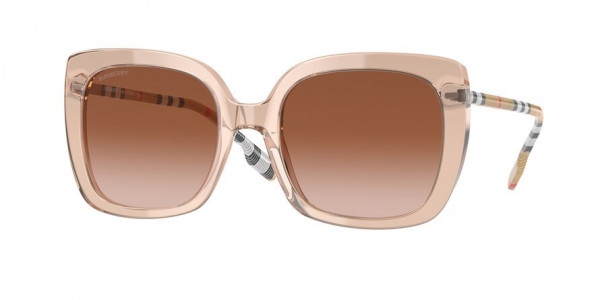Burberry BE4323F CAROLL Sunglasses, 400613 CAROLL PEACH GRADIENT BROWN (PINK)