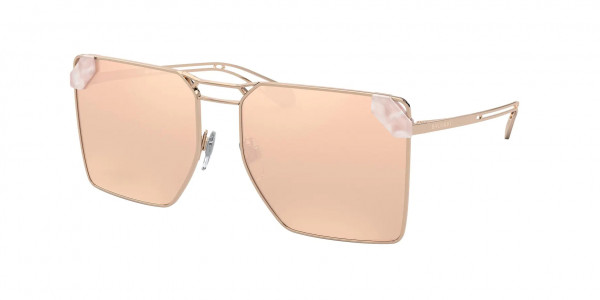Bvlgari BV6147 Sunglasses, 20144Z PINK GOLD CLEAR MIRROR REAL RO (PINK)