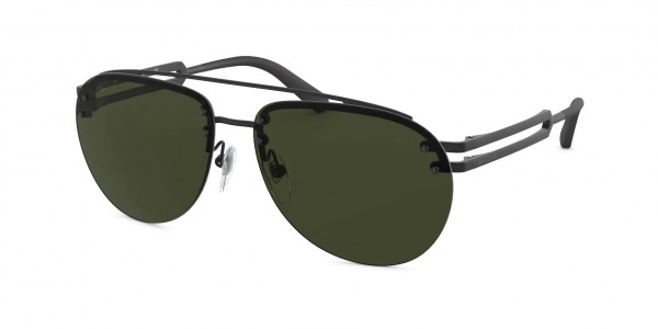 Bvlgari BV5052 Sunglasses, 128/G6 MATTE BLACK DARK GREEN (BLACK)