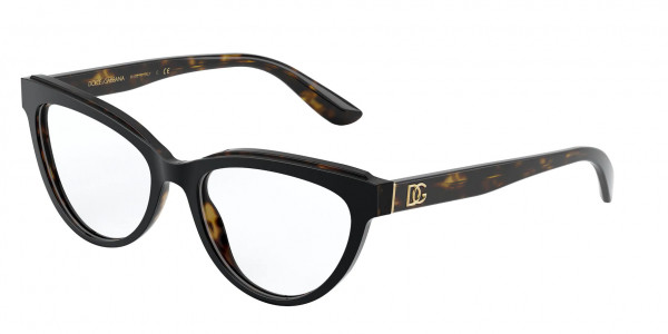 Dolce & Gabbana DG3332 Eyeglasses, 3270 TOP BLACK ON HAVANA (BLACK)