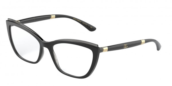 Dolce & Gabbana DG5054 Eyeglasses, 3246 BLACK ON TRANSPARENT GREY (BLACK)