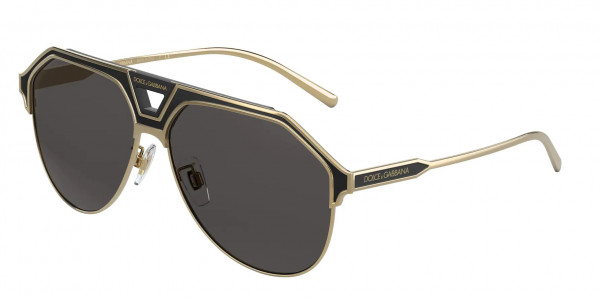 Dolce & Gabbana DG2257 Sunglasses, 133487 GOLD/MATTE BLACK DARK GREY (GOLD)