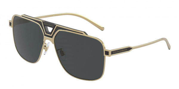 Dolce & Gabbana DG2256 Sunglasses, 133487 GOLD/MATTE BLACK DARK GREY (GOLD)