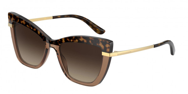 Dolce & Gabbana DG4374 Sunglasses, 325613 HAVANA ON TRANSPARENT BROWN (BROWN)