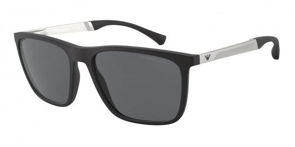 Emporio Armani EA4150F Sunglasses, 506387 RUBBER BLACK GREY (BLACK)