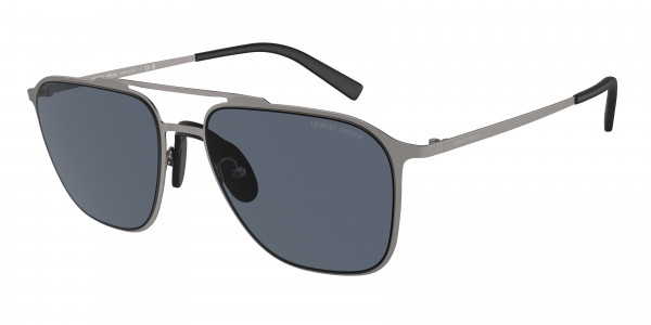Giorgio Armani AR6110 Sunglasses, 300387 MATTE GUNMETAL DARK GREY (GREY)