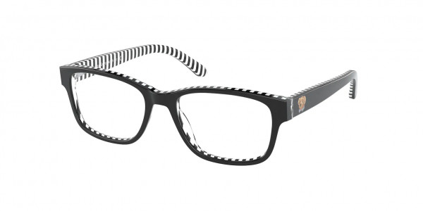 Ralph Lauren Children PP8537 Eyeglasses, 5879 SHINY BLACK ON BLACK/W STRIPES (BLACK)