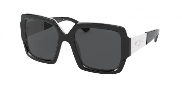 Prada PR 21XS Sunglasses, YC45S0 BLACK/WHITE DARK GREY (BLACK)