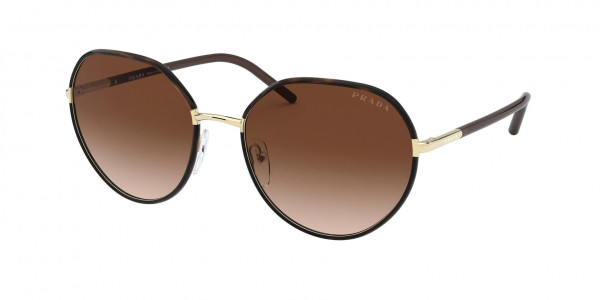 Prada PR 65XS Sunglasses, 2AU6S1 PALE GOLD/HAVANA GRADIENT BROW (GOLD)