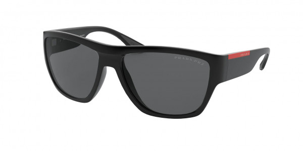 Prada Linea Rossa PS 08VS Sunglasses, 1BO02G MATTE BLACK POLAR DARK GREY (BLACK)
