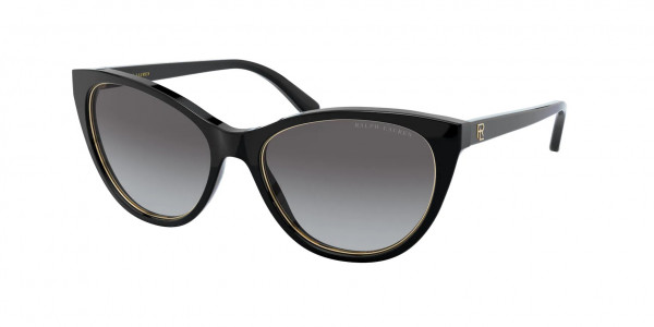 Ralph Lauren RL8186 Sunglasses, 50018G SHINY BLACK GRADIENT GREY (BLACK)