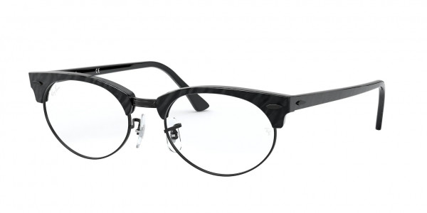 Ray-Ban Optical RX3946V CLUBMASTER OVAL Eyeglasses, 8049 CLUBMASTER OVAL WRINNKLED BLAC (BLACK)