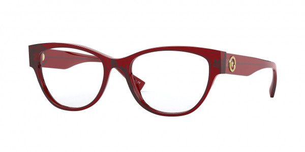 Versace VE3287A Eyeglasses, 388 TRANSPARENT RED (RED)