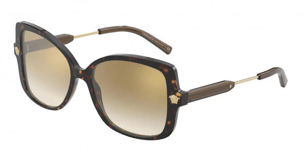 Versace VE4390 Sunglasses, 108/6E HAVANA BROWN GRADIENT MIRROR G (TORTOISE)