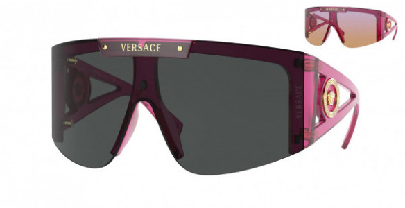 Versace VE4393 Sunglasses, 533487 TRANSPARENT FUXIA (PINK)