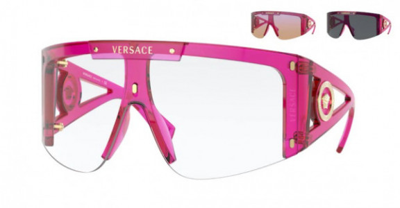 Versace VE4393 Sunglasses, 53341W TRANSPARENT FUXIA (PINK)