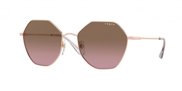 Vogue VO4180S Sunglasses, 507514 ROSE GOLD PINK GRADIENT BROWN (GOLD)