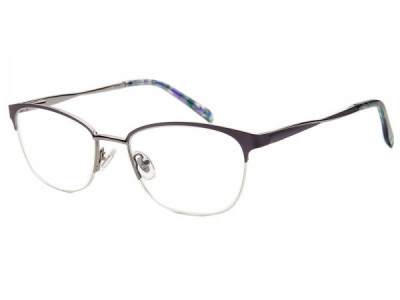 Amadeus A1037 Eyeglasses, Gunmetal With Purple On Rim