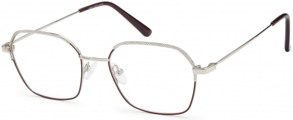 Menizzi M4091 Eyeglasses, 03-Burgundy Silver