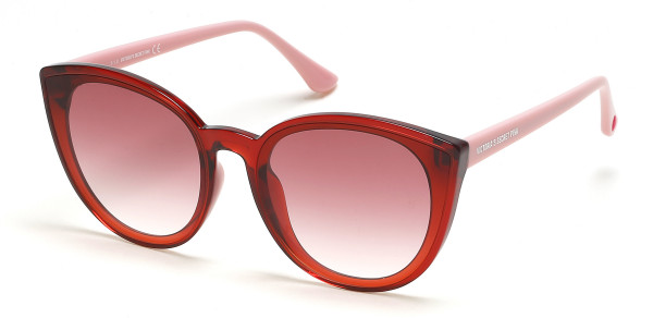 Pink PK0041-H Sunglasses, 66T - Red Gradient Lens, Crystal Red Front W/ Pink Solid Temple