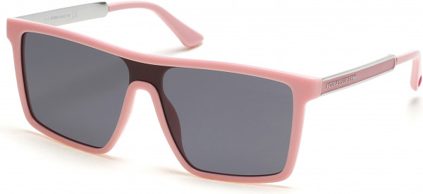 Pink PK0042 Sunglasses, 72A - Solid Pink, Silver Metal W/ Grey Lens