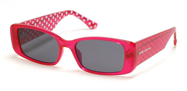 Pink PK0044 Sunglasses, 75A - Crystal Fuchsia, Grey Lens, White Inner Temple Polka Dot Pattern
