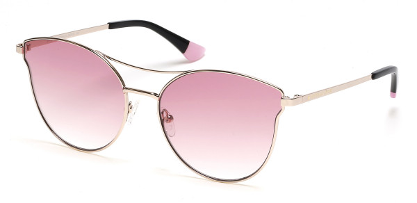 Victoria's Secret VS0050 Sunglasses, 28Z - Rose Gold W/pink Gradient Lens, Black Tips
