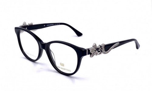 Pier Martino PM6569 Eyeglasses, C1 Black Silver Crystal