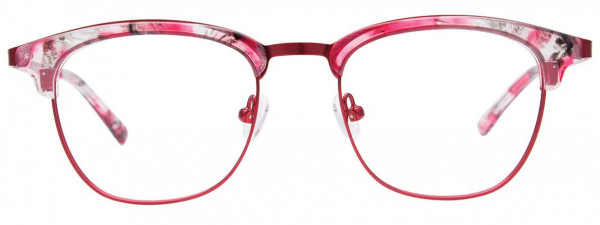 EasyClip EC544 Eyeglasses, 035 - Matt Red & Marbled Red & Crystal