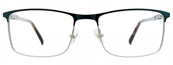 EasyClip EC554 Eyeglasses, 060 - Satin Dark Teal & Light Green