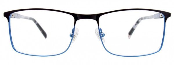 EasyClip EC554 Eyeglasses, 090 - Satin Black & Light Blue