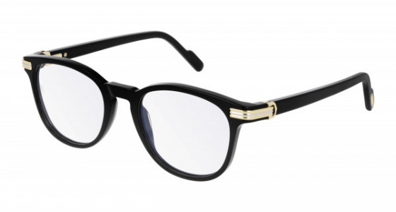 Cartier CT0221O Eyeglasses, 001 - BLACK with TRANSPARENT lenses