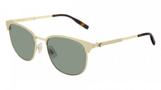 Montblanc MB0092S Sunglasses, 008 - GOLD with GREEN lenses