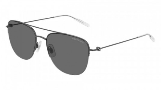 Montblanc MB0096S Sunglasses, 001 - RUTHENIUM with GREY lenses