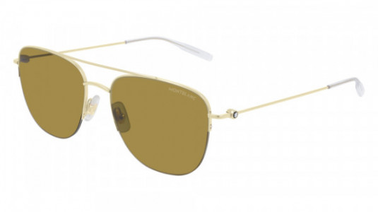 Montblanc MB0096S Sunglasses, 003 - GOLD with BROWN lenses