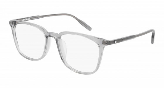 Montblanc MB0089OK Eyeglasses, 003 - GREY with TRANSPARENT lenses