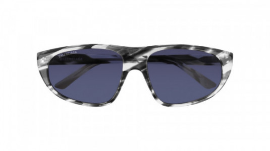 Balenciaga BB0098S Sunglasses, 004 - HAVANA with BLUE lenses