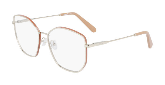 Ferragamo SF2204 Eyeglasses, (718) GOLD/NUDE
