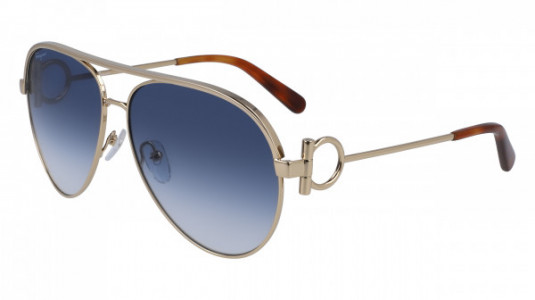 Ferragamo SF237S Sunglasses, (743) GOLD/BLUE GRADIENT