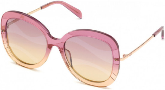 Emilio Pucci EP0142 Sunglasses, 74T - Grad. Glitter Rose W. Rose Gold / Rose-To-Sand Lenses W. Wave Pattern