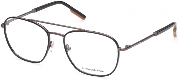 Ermenegildo Zegna EZ5183 Eyeglasses, 009 - Semi-Shiny Gunmetal, Shiny Black, Vicuna