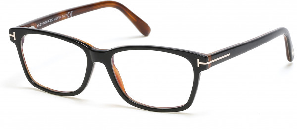 Tom Ford FT5713-B Eyeglasses, 005 - Matte Black/ Blue Block Lenses
