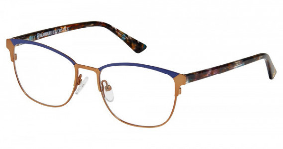 Glamour Editor's Pick GL1032 Eyeglasses, C01 GOLD / BLUE