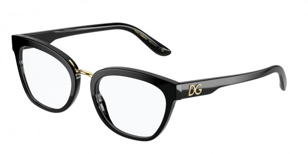 Dolce & Gabbana DG3335F Eyeglasses, 501 BLACK (BLACK)