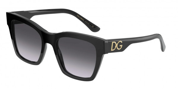 Dolce & Gabbana DG4384F Sunglasses, 501/8G BLACK LIGHT GREY GRADIENT BLAC (BLACK)